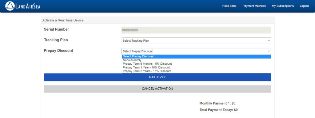 landairsea monthly cost