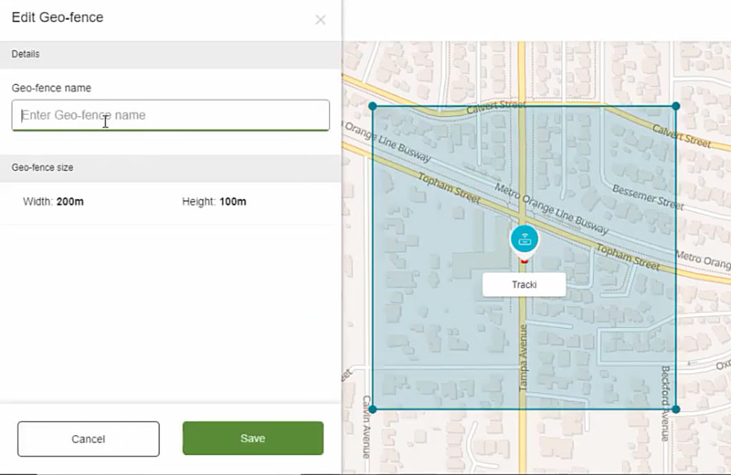 tracki geofence