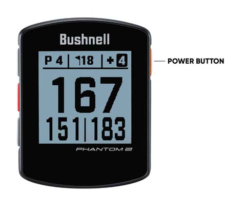 bushnell phantom 2 power button